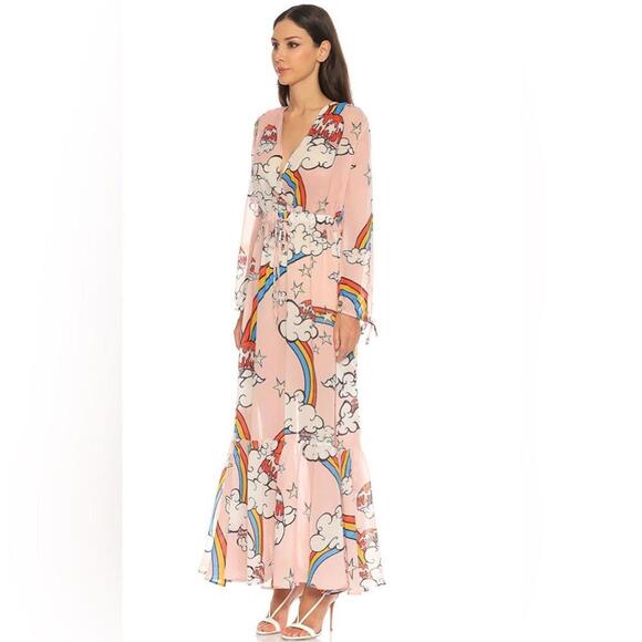 Mira Mikati Rainbow Ray Printed Dress, Size 2 - Picture 2 of 9